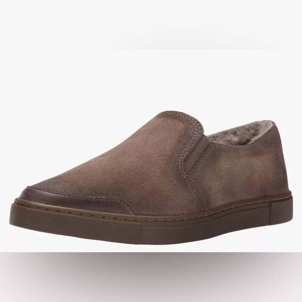 FRYE Grey Gemma Suede Shearling Slip on Sneakers